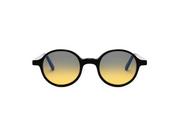 A front view of the LGR Reunion glasses in Black 01/Yellow Gradient Photochromic (base 2).