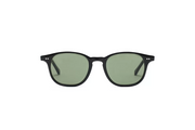 Front view of the LGR Fez glasses in Black 01/Green G15.