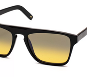 Side view of the LGR Luanda II in Black 01/Yellow Photochromic (base 2) - zoomed in on frame rim.