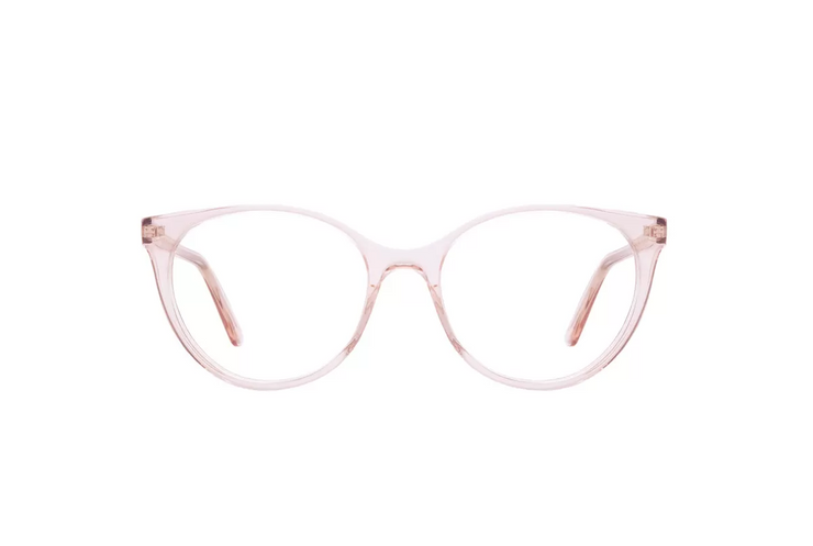 A front view of the LGR Cleopatra glasses in Crystal Pink 71.