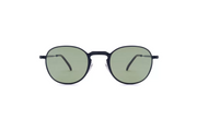 Front view of the LGR Malindi glasses in Black Matt/Havana Maculato 39/Green G15.