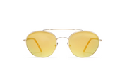 A front view of the LGR Dahlak glasses in Gold 02/Gold Mirror.