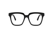 A front view of the LGR Dakhla glasses in Black 01 - zoomed in.