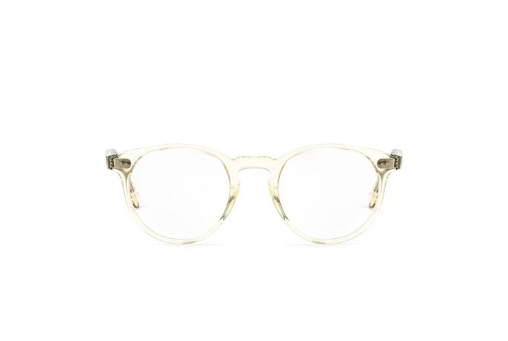Front view of the LGR Dancalia glasses in Champagne 49.