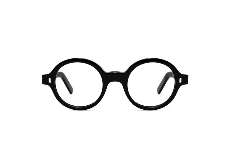 A front view of the LGR Reunion Bold glasses in Black 01.