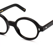 A side view of the LGR Reunion Bold glasses in Black 01 - zoomed in on frame rim.